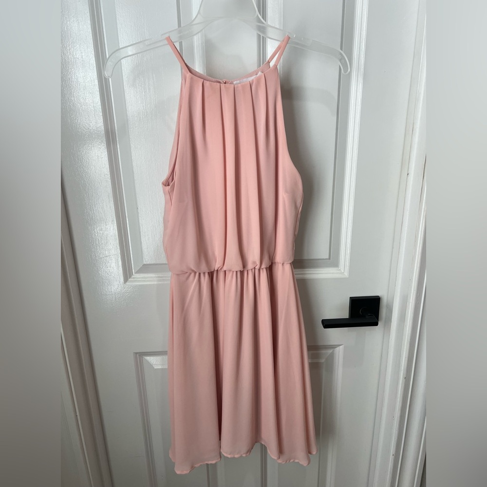 XS Lined light pink chiffon dress